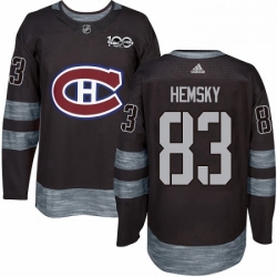 Mens Adidas Montreal Canadiens 83 Ales Hemsky Premier Black 1917 2017 100th Anniversary NHL Jersey 