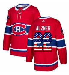 Youth Adidas Montreal Canadiens 22 Karl Alzner Authentic Red USA Flag Fashion NHL Jersey 