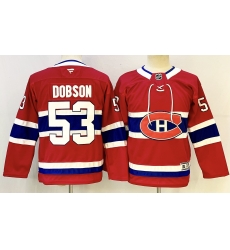Youth Montreal Canadiens 53 Noah Dobson Red 2024 25 Stitched Jersey