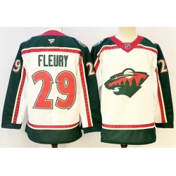 Men Minnesota Wild 29 Marc Andre Fleury White 2025 25th Anniversary Stitched Hockey Jersey