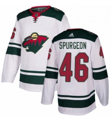 Mens Adidas Minnesota Wild 46 Jared Spurgeon White Road Authentic Stitched NHL Jersey Mens Adidas Minnesota Wild 46 Jared Spurgeon White Road Authentic Stitched NHL Jersey