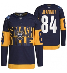 Men Nashville Predators 84 Tanner Jeannot 2022 Navy Stadium Series Breakaway Player Stitched Jersey Men Nashville Predators 84 Tanner Jeannot 2022 Navy Stadium Series Breakaway Player Stitched Jersey