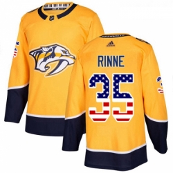 Youth Adidas Nashville Predators 35 Pekka Rinne Authentic Gold USA Flag Fashion NHL Jersey 