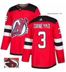 Mens Adidas New Jersey Devils 3 Ken Daneyko Authentic Red Fashion Gold NHL Jersey 