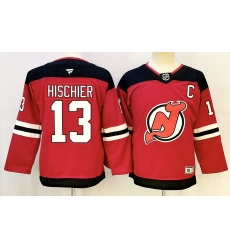 Youth New Jersey Devils 13 Nico Hischier Red 2024 25 Home With C Patch Stitched Hockey Jersey
