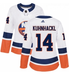 Womens Adidas New York Islanders 14 Tom Kuhnhackl Authentic White Away NHL Jersey Womens Adidas New York Islanders 14 Tom Kuhnhackl Authentic White Away NHL Jersey