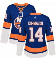 Womens Adidas New York Islanders 14 Tom Kuhnhackl Premier Royal Blue Home NHL Jersey 