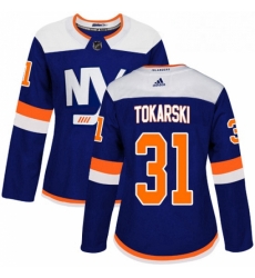 Womens Adidas New York Islanders 31 Dustin Tokarski Premier Blue Alternate NHL Jersey Womens Adidas New York Islanders 31 Dustin Tokarski Premier Blue Alternate NHL Jersey