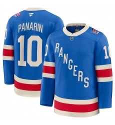 Men New York Rangers 10 Artemi Panarin Blue Centennial Stitched Hockey Jersey
