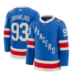 Men New York Rangers 93 Mika Zibanejad Blue Centennial Stitched Hockey Jersey