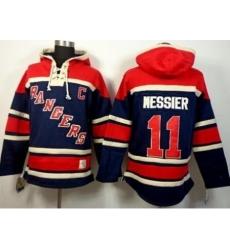New York Rangers 11 Mark Messier Navy Blue Stitched NHL Sawyer Hooded Sweatshirt New York Rangers 11 Mark Messier Navy Blue Stitched NHL Sawyer Hooded Sweatshirt