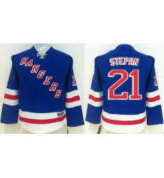 Kid New York Rangers Hockey Jerseys #21 Derek Stepan Jersey Authentic Blue Youth Jerseys