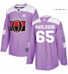 Youth Adidas Ottawa Senators 65 Erik Karlsson Authentic Purple Fights Cancer Practice NHL Jersey Youth Adidas Ottawa Senators 65 Erik Karlsson Authentic Purple Fights Cancer Practice NHL Jersey
