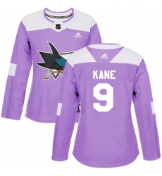 Womens Adidas San Jose Sharks 9 Evander Kane Authentic Purple Fights Cancer Practice NHL Jersey Womens Adidas San Jose Sharks 9 Evander Kane Authentic Purple Fights Cancer Practice NHL Jersey