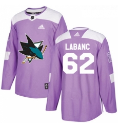 Youth Adidas San Jose Sharks 62 Kevin Labanc Authentic Purple Fights Cancer Practice NHL Jersey Youth Adidas San Jose Sharks 62 Kevin Labanc Authentic Purple Fights Cancer Practice NHL Jersey