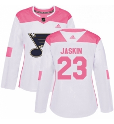 Womens Adidas St Louis Blues 23 Dmitrij Jaskin Authentic WhitePink Fashion NHL Jersey Womens Adidas St Louis Blues 23 Dmitrij Jaskin Authentic WhitePink Fashion NHL Jersey