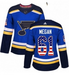 Womens Adidas St Louis Blues 61 Wade Megan Authentic Blue USA Flag Fashion NHL Jersey Womens Adidas St Louis Blues 61 Wade Megan Authentic Blue USA Flag Fashion NHL Jersey