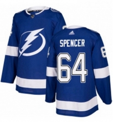 Mens Adidas Tampa Bay Lightning 64 Matthew Spencer Premier Royal Blue Home NHL Jersey Mens Adidas Tampa Bay Lightning 64 Matthew Spencer Premier Royal Blue Home NHL Jersey