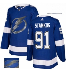 Mens Adidas Tampa Bay Lightning 91 Steven Stamkos Authentic Royal Blue Fashion Gold NHL Jersey Mens Adidas Tampa Bay Lightning 91 Steven Stamkos Authentic Royal Blue Fashion Gold NHL Jersey