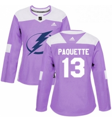 Womens Adidas Tampa Bay Lightning 13 Cedric Paquette Authentic Purple Fights Cancer Practice NHL Jersey Womens Adidas Tampa Bay Lightning 13 Cedric Paquette Authentic Purple Fights Cancer Practice NHL Jersey