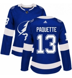 Womens Adidas Tampa Bay Lightning 13 Cedric Paquette Authentic Royal Blue Home NHL Jersey Womens Adidas Tampa Bay Lightning 13 Cedric Paquette Authentic Royal Blue Home NHL Jersey