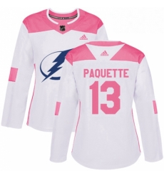 Womens Adidas Tampa Bay Lightning 13 Cedric Paquette Authentic WhitePink Fashion NHL Jersey Womens Adidas Tampa Bay Lightning 13 Cedric Paquette Authentic WhitePink Fashion NHL Jersey