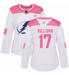 Womens Adidas Tampa Bay Lightning 17 Alex Killorn Authentic WhitePink Fashion NHL Jersey Womens Adidas Tampa Bay Lightning 17 Alex Killorn Authentic WhitePink Fashion NHL Jersey