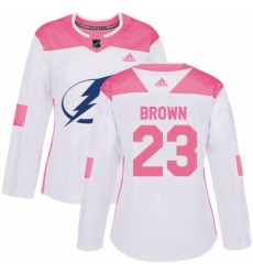 Womens Adidas Tampa Bay Lightning 23 JT Brown Authentic WhitePink Fashion NHL Jersey Womens Adidas Tampa Bay Lightning 23 JT Brown Authentic WhitePink Fashion NHL Jersey