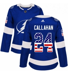 Womens Adidas Tampa Bay Lightning 24 Ryan Callahan Authentic Blue USA Flag Fashion NHL Jersey Womens Adidas Tampa Bay Lightning 24 Ryan Callahan Authentic Blue USA Flag Fashion NHL Jersey