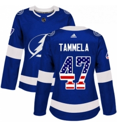 Womens Adidas Tampa Bay Lightning 47 Jonne Tammela Authentic Blue USA Flag Fashion NHL Jersey Womens Adidas Tampa Bay Lightning 47 Jonne Tammela Authentic Blue USA Flag Fashion NHL Jersey