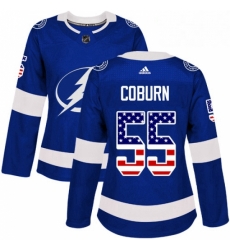 Womens Adidas Tampa Bay Lightning 55 Braydon Coburn Authentic Blue USA Flag Fashion NHL Jersey Womens Adidas Tampa Bay Lightning 55 Braydon Coburn Authentic Blue USA Flag Fashion NHL Jersey