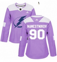 Womens Adidas Tampa Bay Lightning 90 Vladislav Namestnikov Authentic Purple Fights Cancer Practice NHL Jersey Womens Adidas Tampa Bay Lightning 90 Vladislav Namestnikov Authentic Purple Fights Cancer Practice NHL Jersey