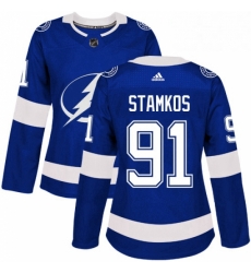 Womens Adidas Tampa Bay Lightning 91 Steven Stamkos Authentic Royal Blue Home NHL Jersey Womens Adidas Tampa Bay Lightning 91 Steven Stamkos Authentic Royal Blue Home NHL Jersey