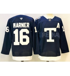 Men Toronto Maple Leafs 16 Mitchell Marner Navy 2024 25 With A Patch Stitched Jersey
