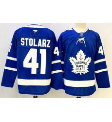 Men Toronto Maple Leafs 41 Anthony Stolarz Blue 2024 25 Stitched Hockey Jersey