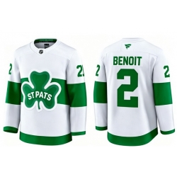 Men Toronto Maple Leafs Simon Benoit 2 White St Patricks Authentic Jersey