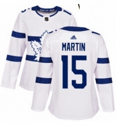 Womens Adidas Toronto Maple Leafs 15 Matt Martin Authentic White 2018 Stadium Series NHL Jersey 