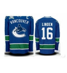 Vancouver Canucks Jersey 16 Linden Blue Ice Hockey Jerseys Vancouver Canucks Jersey 16 Linden Blue Ice Hockey Jerseys