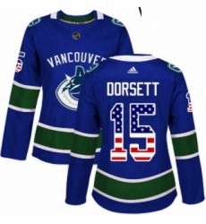 Womens Adidas Vancouver Canucks 15 Derek Dorsett Authentic Blue USA Flag Fashion NHL Jersey Womens Adidas Vancouver Canucks 15 Derek Dorsett Authentic Blue USA Flag Fashion NHL Jersey