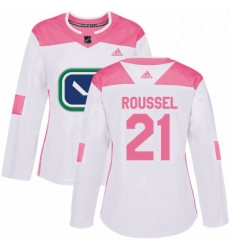 Womens Adidas Vancouver Canucks 21 Antoine Roussel Authentic White Pink Fashion NHL Jersey Womens Adidas Vancouver Canucks 21 Antoine Roussel Authentic White Pink Fashion NHL Jersey