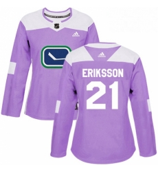 Womens Adidas Vancouver Canucks 21 Loui Eriksson Authentic Purple Fights Cancer Practice NHL Jersey Womens Adidas Vancouver Canucks 21 Loui Eriksson Authentic Purple Fights Cancer Practice NHL Jersey