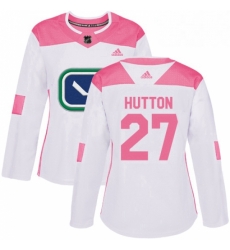 Womens Adidas Vancouver Canucks 27 Ben Hutton Authentic WhitePink Fashion NHL Jersey Womens Adidas Vancouver Canucks 27 Ben Hutton Authentic WhitePink Fashion NHL Jersey