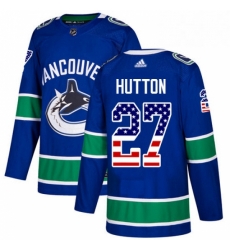 Youth Adidas Vancouver Canucks 27 Ben Hutton Authentic Blue USA Flag Fashion NHL Jersey Youth Adidas Vancouver Canucks 27 Ben Hutton Authentic Blue USA Flag Fashion NHL Jersey