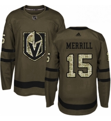 Mens Adidas Vegas Golden Knights 15 Jon Merrill Authentic Green Salute to Service NHL Jersey Mens Adidas Vegas Golden Knights 15 Jon Merrill Authentic Green Salute to Service NHL Jersey