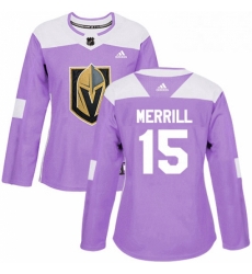 Womens Adidas Vegas Golden Knights 15 Jon Merrill Authentic Purple Fights Cancer Practice NHL Jersey Womens Adidas Vegas Golden Knights 15 Jon Merrill Authentic Purple Fights Cancer Practice NHL Jersey