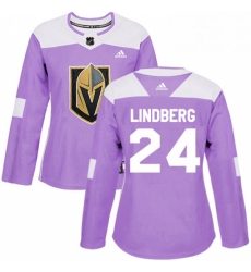 Womens Adidas Vegas Golden Knights 24 Oscar Lindberg Authentic Purple Fights Cancer Practice NHL Jersey Womens Adidas Vegas Golden Knights 24 Oscar Lindberg Authentic Purple Fights Cancer Practice NHL Jersey