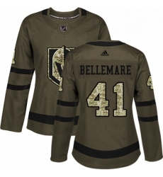 Womens Adidas Vegas Golden Knights 41 Pierre Edouard Bellemare Authentic Green Salute to Service NHL Jersey Womens Adidas Vegas Golden Knights 41 Pierre Edouard Bellemare Authentic Green Salute to Service NHL Jersey