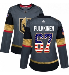 Womens Adidas Vegas Golden Knights 67 Teemu Pulkkinen Authentic Gray USA Flag Fashion NHL Jersey Womens Adidas Vegas Golden Knights 67 Teemu Pulkkinen Authentic Gray USA Flag Fashion NHL Jersey