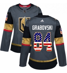Womens Adidas Vegas Golden Knights 84 Mikhail Grabovski Authentic Gray USA Flag Fashion NHL Jersey Womens Adidas Vegas Golden Knights 84 Mikhail Grabovski Authentic Gray USA Flag Fashion NHL Jersey