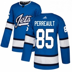 Mens Adidas Winnipeg Jets 85 Mathieu Perreault Authentic Blue Alternate NHL Jersey 